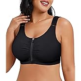 CYDREAM Front Zip Closure Bras for Women No Underwire - Wireless Comfort Compression Support Adjustable Everyday Bra