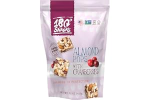 180 Snacks Almond Rice Pops with Cranberries - Tasty, Bite-Size Healthy Snacks with 9 Ingredients - Non GMO, Dairy-free, Gluten-Free Snacks - EBT Eligible Snacks for Kids and Adults - 15 oz