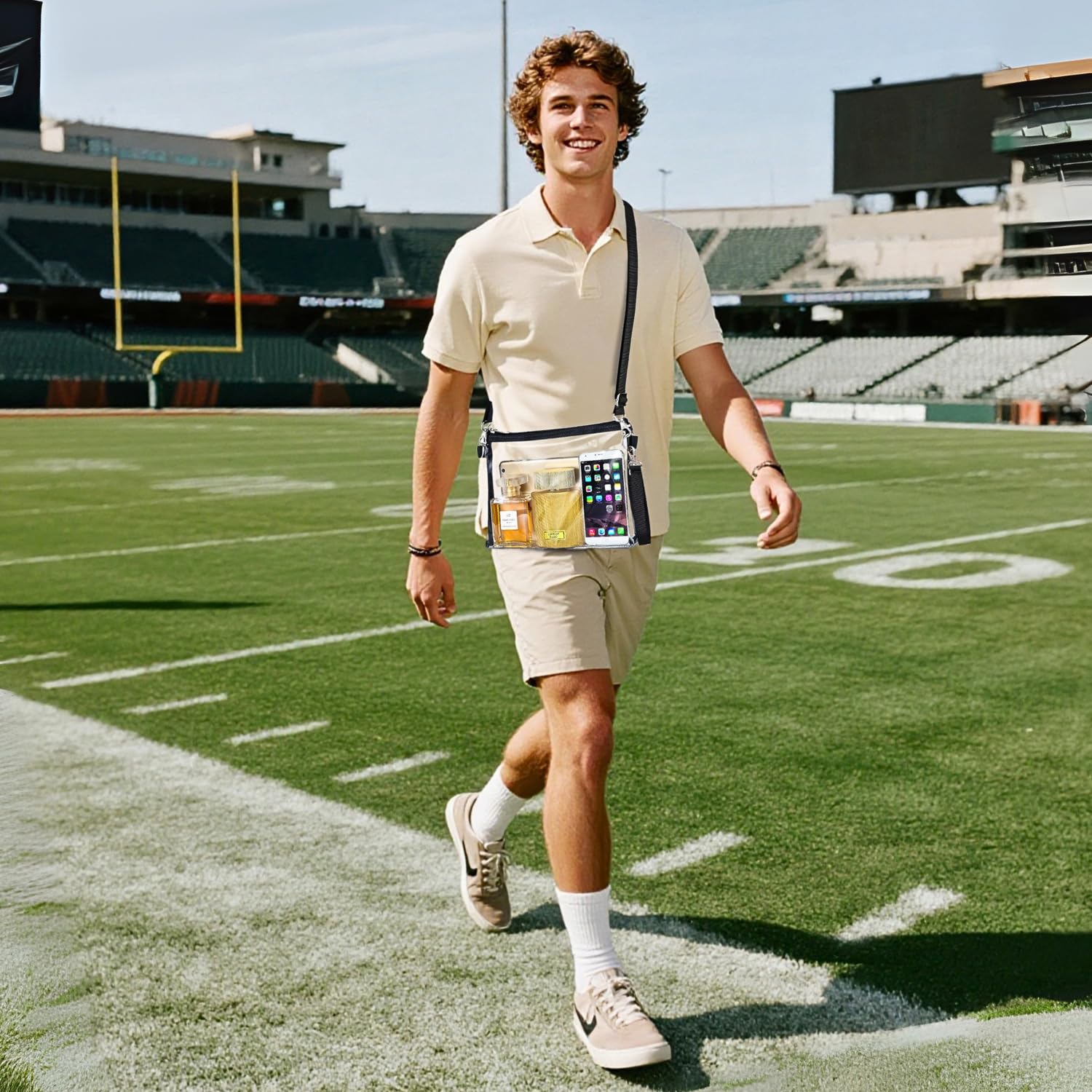 Bagenius Clear Purse Stadium Approved, Clear Bag with Removable Straps, Coin Purse for Work Stadium Events and Concert