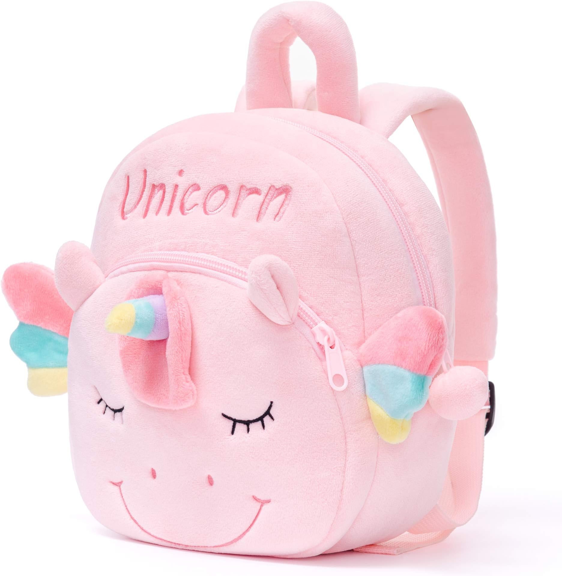 Gloveleya Unicorn Backpack for Girls Kids Backpack Plush Toy Gifts for Baby Napkins Books Bag Pink 9 Inches
