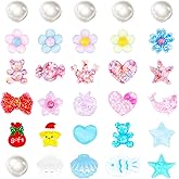 YLOKO 30PCS Bling Shoe Charms, Cute Crystal Resin Shoes Decoration Accessories for Clog Sandals Birthday Party Favor