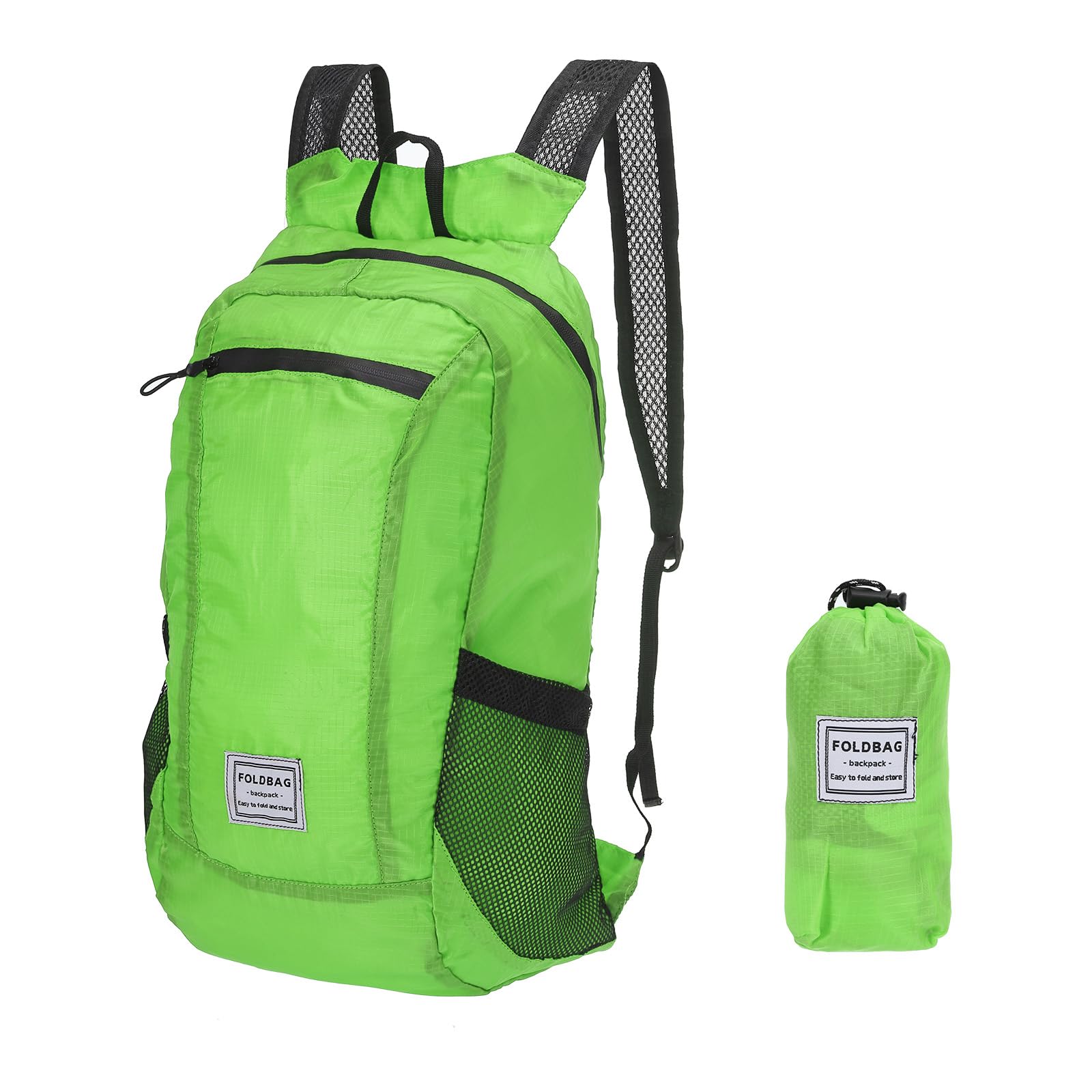 PATIKIL Hiking Backpack, 15L-20L Packable Lightweight Backpack Daypack Foldable Outdoor Climbing Cycling Backpacking Shoulder Bag for Men Women, Green