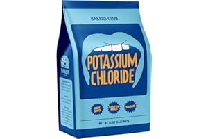 BAKERS CLUB EST 1991 Potassium Chloride Powder 2 Pound - Sodium Free Salt Substitute - Food Grade, Filler Free, Easily Dissolves, Unflavored - Mineral Electrolyte Hydration Fluid Balance - Source of Fruits, Vegetables
