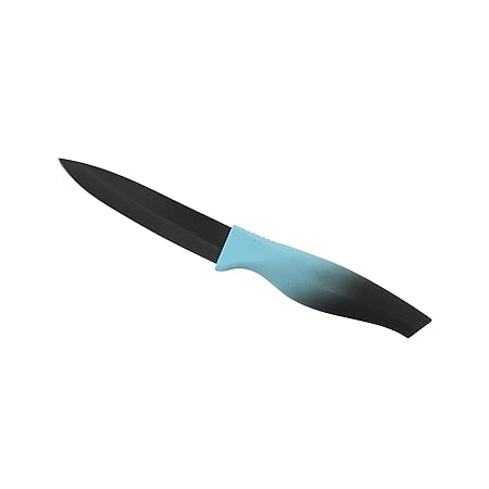 axentia Keramikmesser Sorrel, hochwertig verarbeitetes Küchenmesser mit besonders scharfer Klinge in Schwarz, Messer mit blau