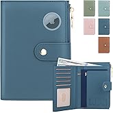 TEUEN Passport Holder for Travel Women, RFID Blocking Passport Wallet with Airtag Slot, PU Leather Passport Cover Travel Wallet with Zippered Coins Pocket for Travel Essentials