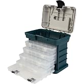 Stalwart Portable Tool Box Small Parts Organizer, Gray | With Drawers and Customizable Compartments for Hardware, Fishing Tackle Box, Beads, or Crafting Supplies