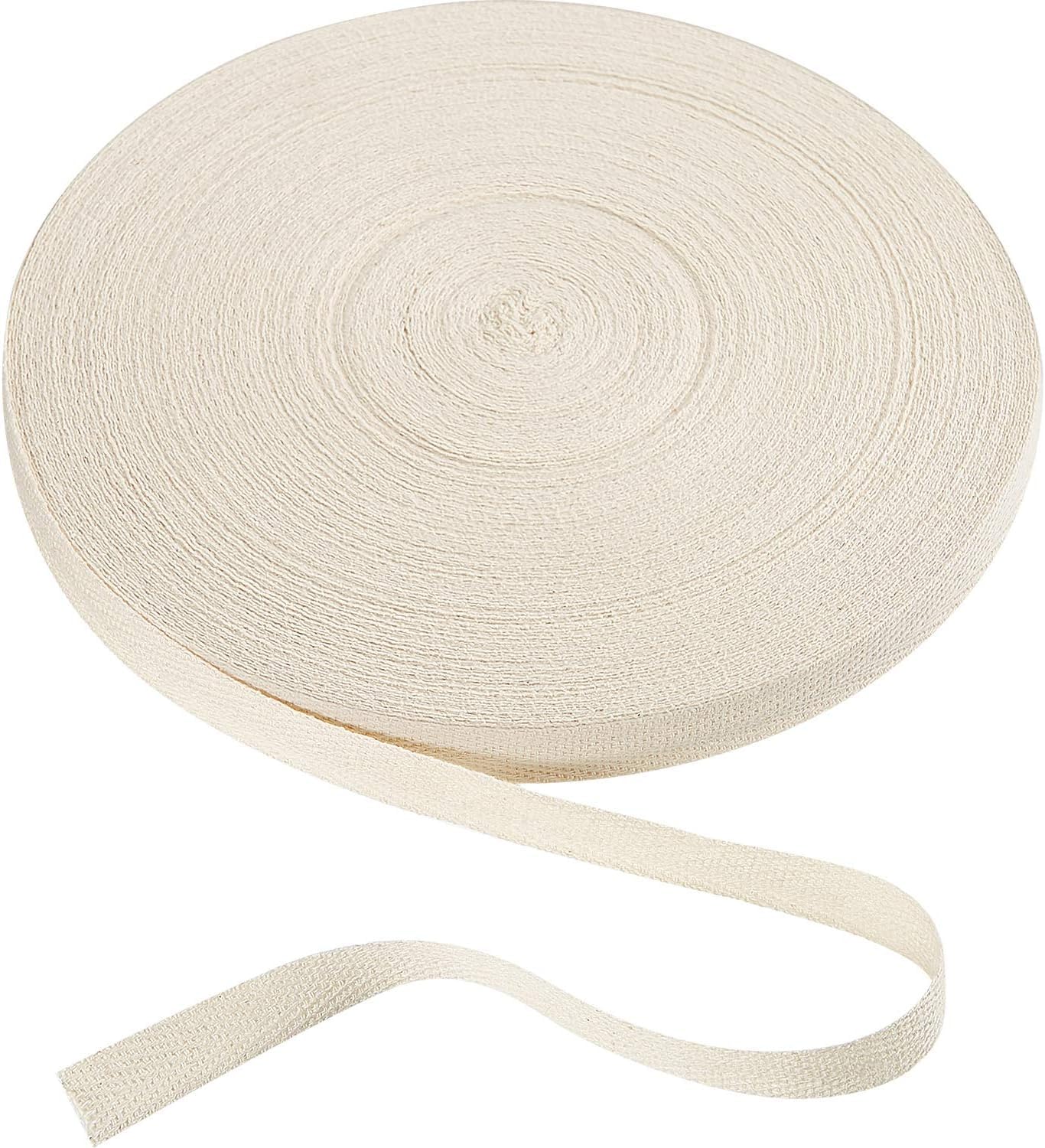 NEWCOMDIGI 30mm 22 Meters Cotton Tape Bunting Tape Herringbone Twill Webbing Tape for Dressmaking Apron Sewing Alterations Gift Wrapping DIY Craft, Beige