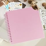 Miaikoe DIY Scrapbook Album 20.5x20.5 cm Kraft Pink 20 Sheets Spiral Binding view 2