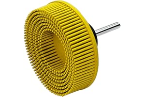 HIEMTE HIEMIE Tools 3 Inch Bristle Disc Grit 80# (Yellow) with 3 Inch Shank Attachment Abrasive Coating Removal Disc for Metal