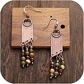 Boho Earrings for Women Vintage Dangle Statement Beaded Tassel Earrings Brown Boho Jewelry Accessories for Party Outfits Trendy Jewelry Gifts