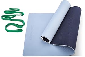 COOLMOON Yoga Mat Non Slip, Anti-Tear 1/4 Thick TPE Yoga Mats for Women and Men, 72"x24" Exercise & Fitness Mat with Carrying Strap, Workout Mats for Yoga, Pilates and Floor Exercise