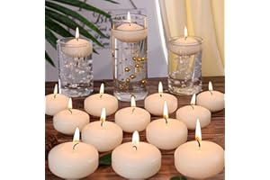 GINITIRI 36 Pack Floating Candles,2 inch Ivory Unscented Dripless Floating Candle for Centerpieces,5-6H Burning 2" Water Candles Bulk for Cylinder Vases,Weddings,Christmas Party,and Holiday