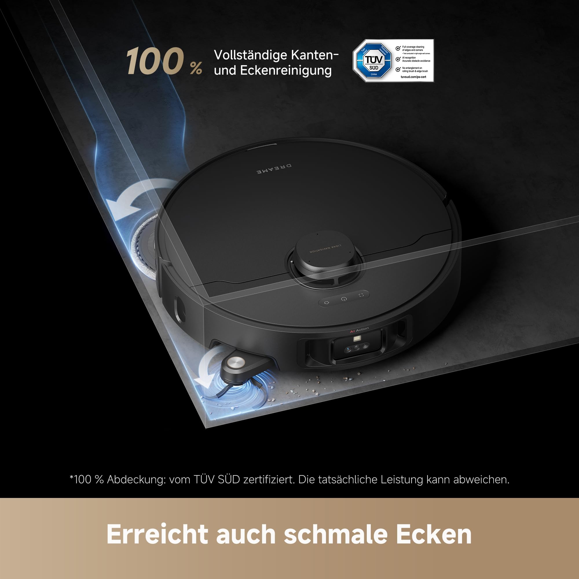 dreame L40s Pro Ultra Saugroboter, selbstreinigende Wischmopps, 19.000 Pa Saugkraft, 100% Detangling DuoBrush, ausfahrbare Wischmopps, Hindernisvermeidung für mehr als 180 Objekte, Sprachsteuerung