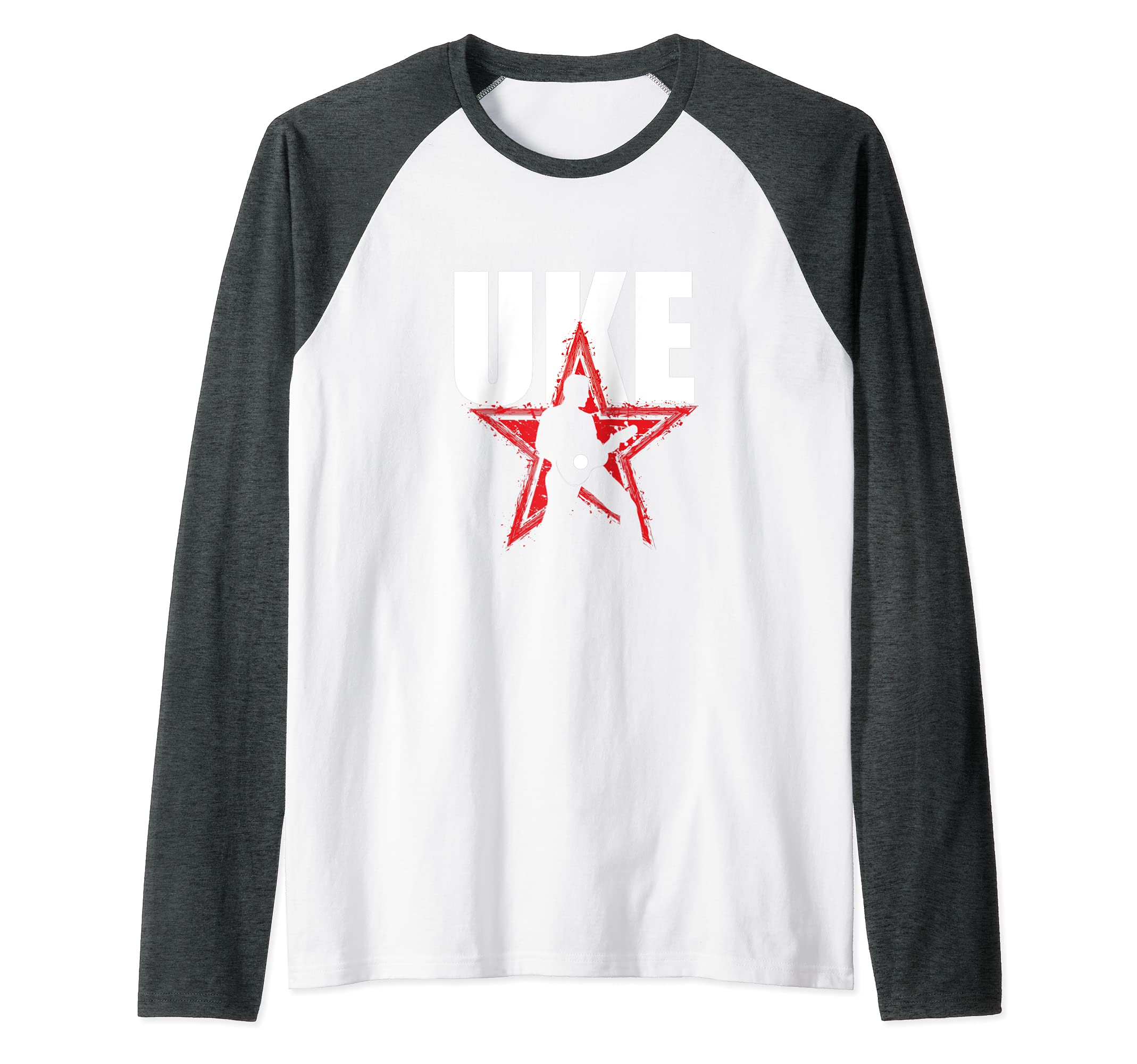 Ukulele Star Guitar Uke Hawaiian Acoustic Hawaii Musician Raglan Baseball Tee