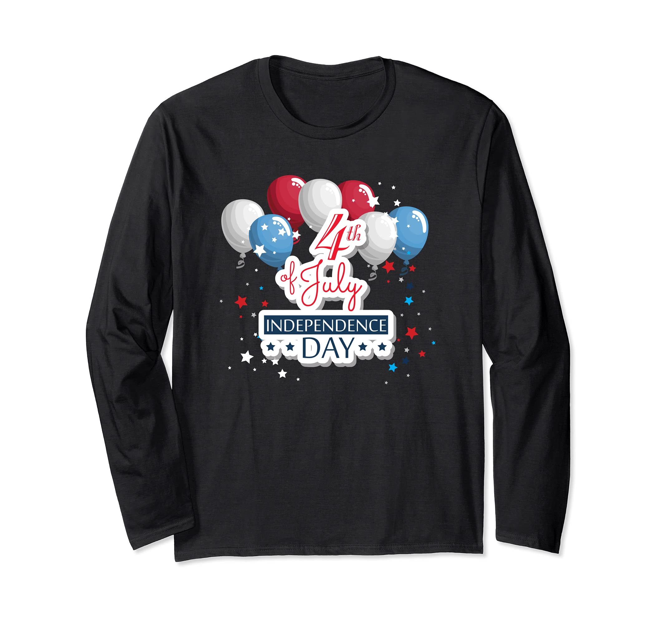 4th of July Independence Day Red White Blue Balloons Long Sleeve T-Shirt