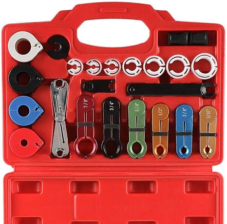 Amazon Com 22pcs Master Quick Disconnect Tool Kit For Automotive Ac Fuel Line And Transmission Oil Cooler Line Includes Scissor Type Remover Compatible With Most Ford Chevy Gm Models Automotive