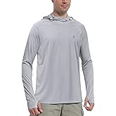 Roadbox UPF 50+ Sun Protection Hoodie Shirt, Outdoor Fishing SPF UV Long Sleeve Shirts, Quick Dry Hiking Running Rash Guard