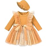 Aalizzwell Infant Newborn Girls Long Sleeve Bodysuit Dress