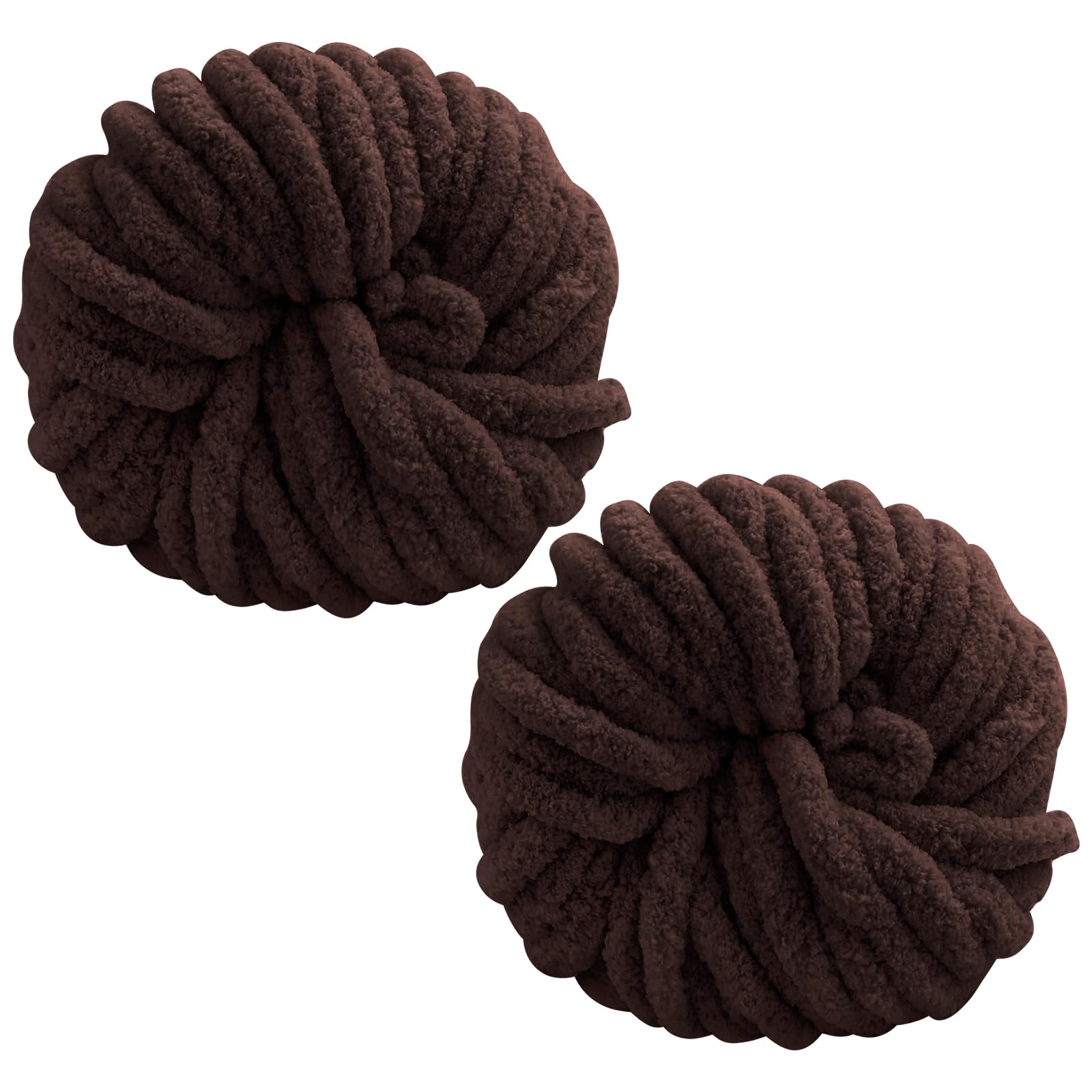 Chunky Wool Yarn 250g × 2, Multi-Colored Knitting Yarn for Crochet, 2cm Soft Knitting Wool for Making Handmade Bags Hats Blankets Pillow Cushion Cat Bed