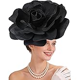 Zinniday Large Flower Fascinators for Women - 2026 Elegant Fascinator Hats Rose Cocktail Headpiece for Church Ball Party
