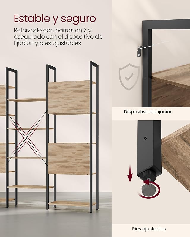 Librería, con 14 Estantes, Marco de Metal, 158 x 24 x 166 cm