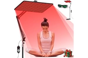 Morfone Advanced Red Light Therapy Lamp for Full Body & Face - 200 LED Tri-Wavelength (660nm, 850nm, 940nm) Large Panel with Adjustable Stand, Protective Glasses for Home Use, Gift for Women Girls