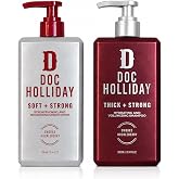 DOC HOLLIDAY Thick + Soft Shampoo &amp; Conditioner Bundle Set, 2 x 300 mL | Two-step system with biotin &amp; caffeine cleanses, strengthens, softens &amp; detangles hair for a fuller look &amp; comfortable scalp.