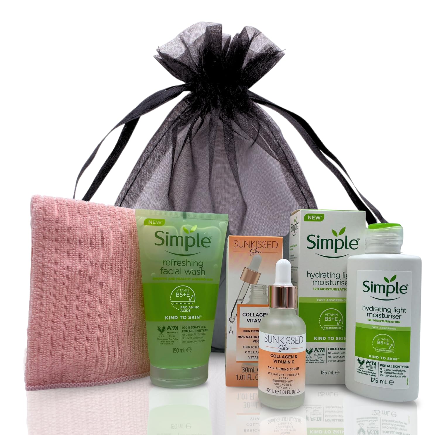 Face Wash & Moisturiser Skincare Set | Inspired by Popular UK Skincare Brand | Skin Firming Serum & Hydrating Care | Skin Gifts & Sets for Women (Pink)