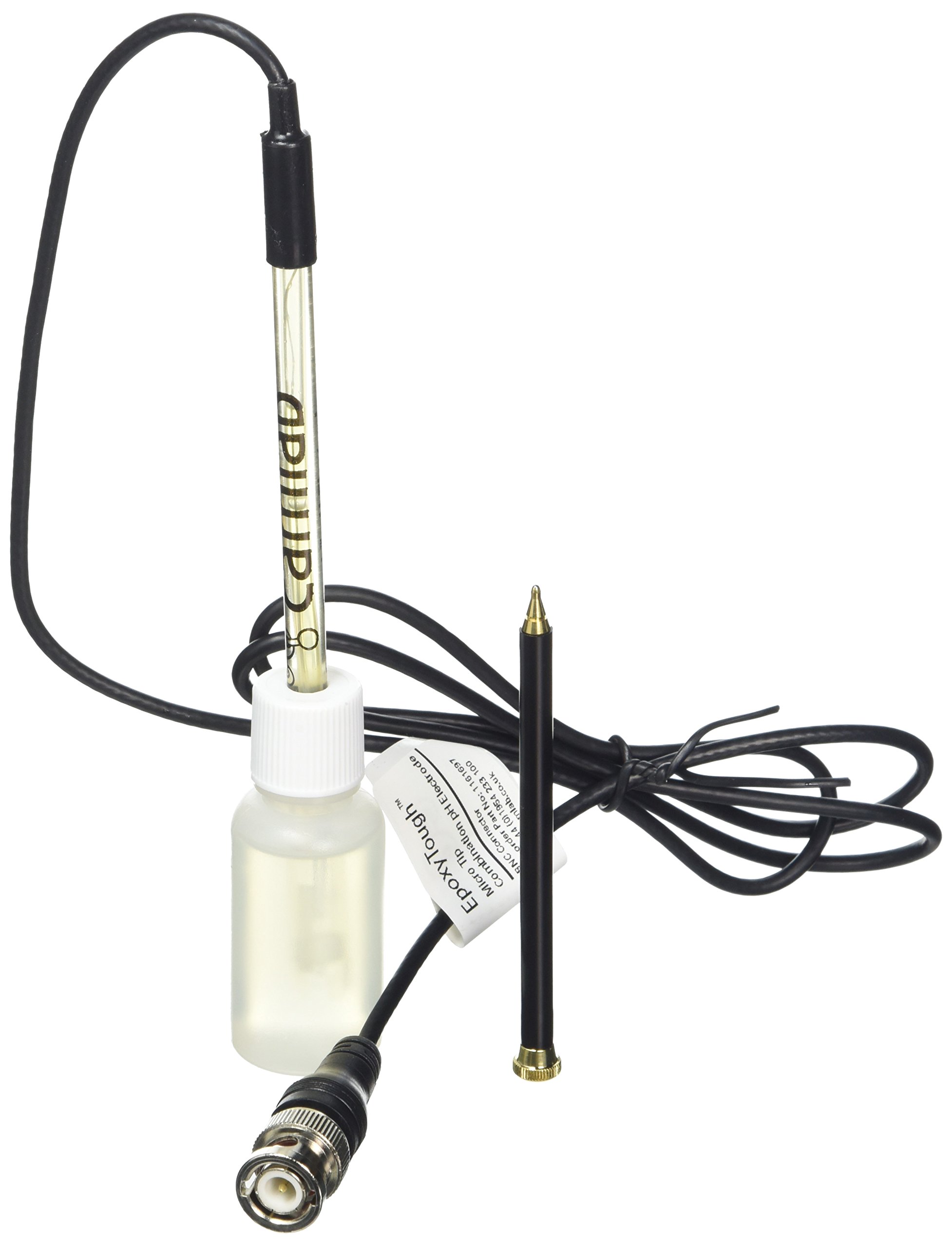 Camlab 1161697 Micro Combination EpoxyTough pH Electrode with BNC Connector, 1 m Cable