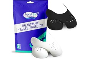 SNEAKAIR PROTECT 2 Pairs Crease Protectors for Air Force 1 Shoes, Jordan 1, Dunk Low – Sneaker Crease Guard, Anti Crease for Women (US Size 5-8.5, Black + White)