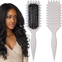 2024 Curly Hair Brush for Defining Curls, Combing and Shaping Men's and Women's Hair (Beige)