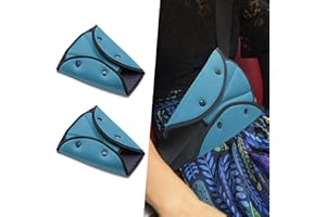 Jawmoy 2 PCS Car Seat Belt Adjuster, Car Protective Safety Strap for Kids, Short Adults, Auto Shoulder Neck Strap Adjuster, Universal Soft Cotton Seat Belt Adjuster (Light Blue)