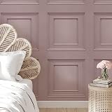 YöL Oliana Wood Panel Effect Wallpaper Pink 10m 53cm 3D shaded panels view 2