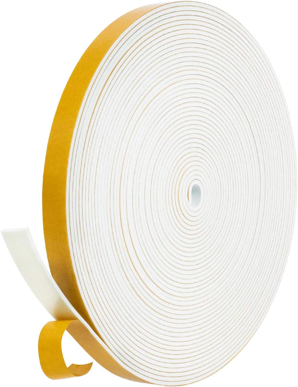fowong Self Adhesive Weatherstripping 12mm Wide X 1.5mm Thick X 10M Long White Colour Closed Cell Foam Tape Home Window Door Draught Excluder