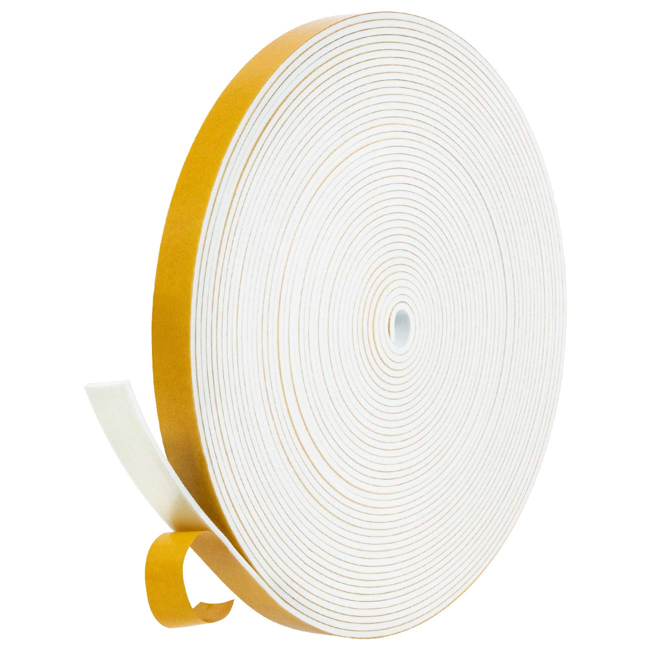 fowong Self Adhesive Weatherstripping 12mm Wide X 1.5mm Thick X 10M Long White Colour Closed Cell Foam Tape Home Window Door Draught Excluder