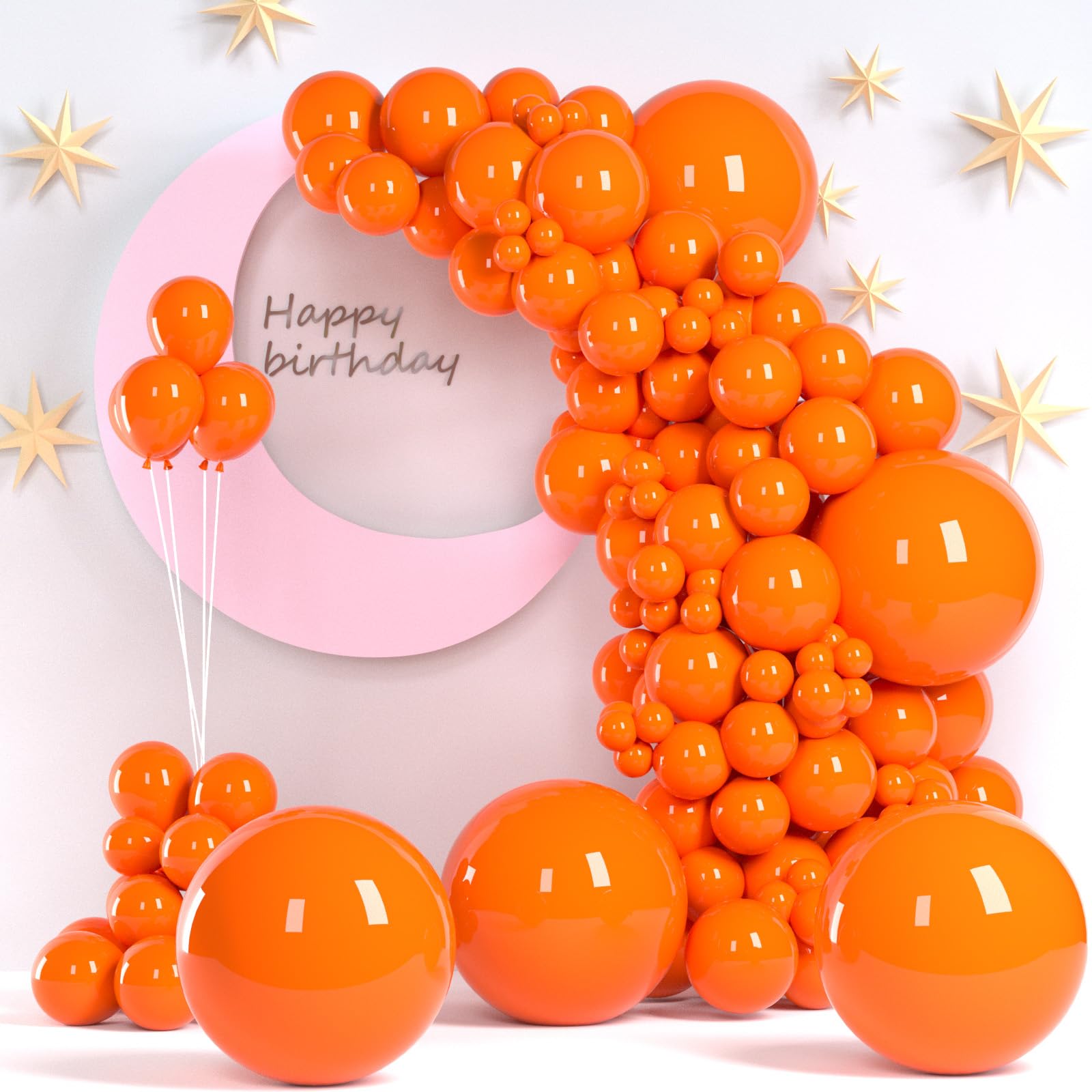 Photo 1 of Orange Balloons, 140pcs 18 12 10 5 Inch Different Sizes Pack Party Latex Balloons for Birthday Halloween Holiday Balloon Garland as Party Decorations