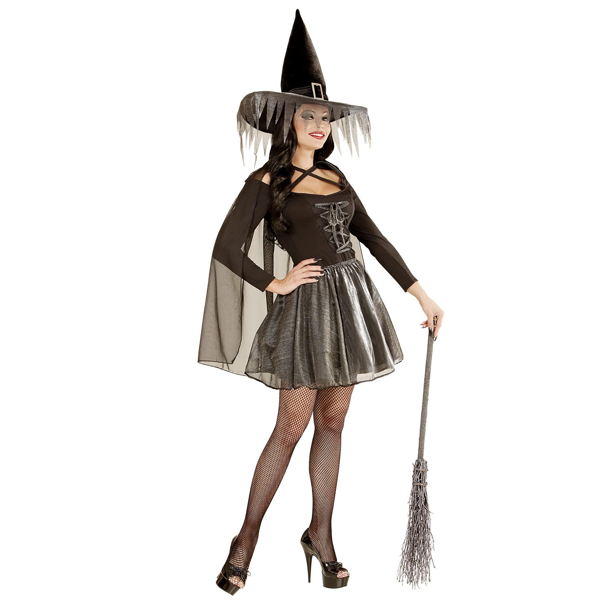 Widmann 02352 Adult Witch Costume ? Top, Skirt, Cape and Hat ? Size M