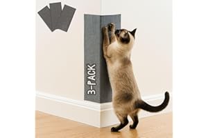 2ME Cat Scratch Mat (3 Pack), 23.6’’ x 11.8’’ Cat Wall Corner Scratcher, Versatile Self-Adhesive Replacement Easy Use for Cat Trees Wall Furniture, Scratching Posts, and Couch Protection (Deep Grey)