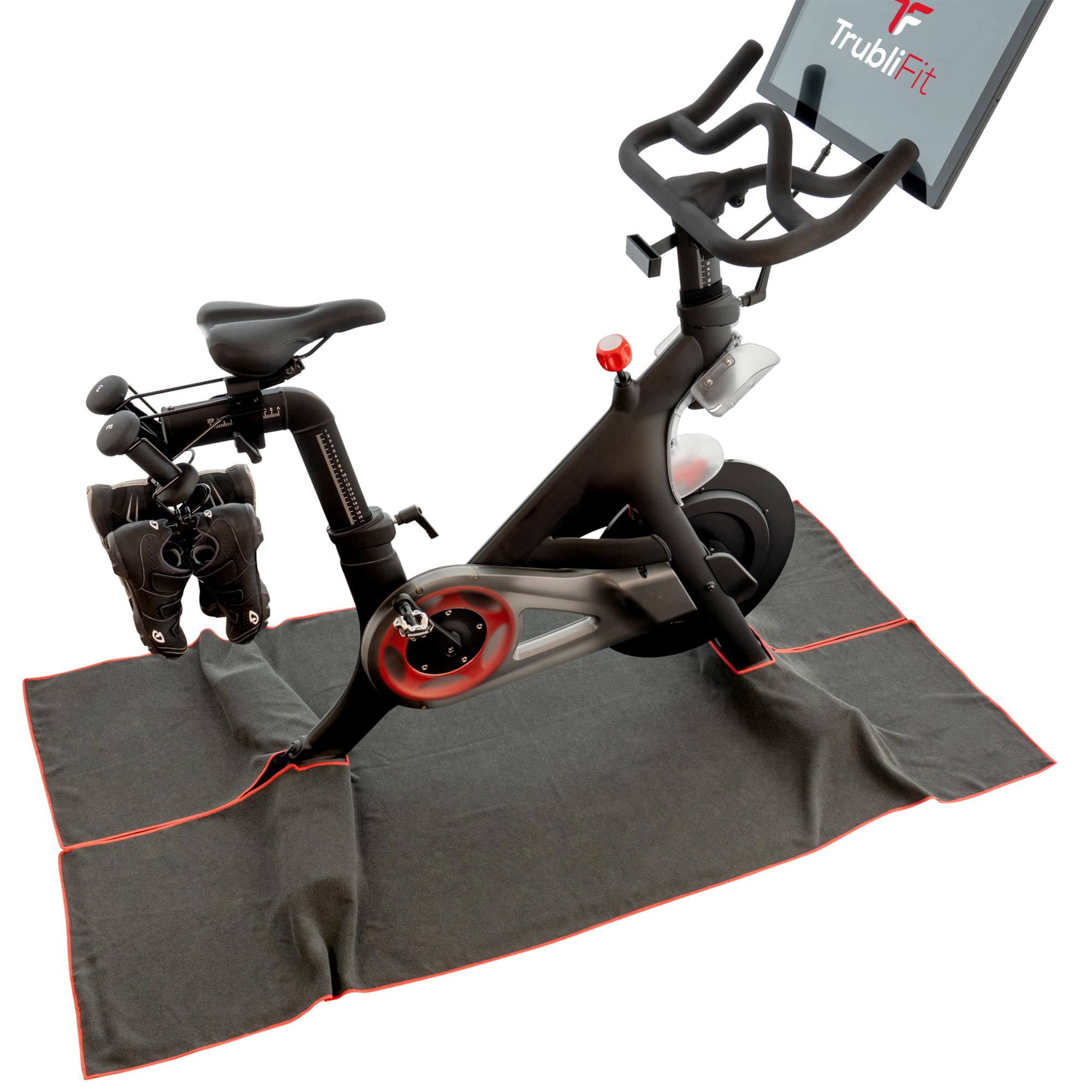 Mat Sweat Towel for the Original Peloton Bike & Bike+ and Cross Training Bike & Bike+, Accessories for Peloton Bike, Washable Mat Towel, Indoor Cycling Floor Mat for Intense Hill Climbs and Workouts