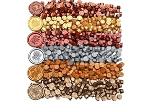 WUERLIN 600pcs Metallic Wax Seal Beads, 6 Assorted Metallic Colors for Wax Seal Stamp, Wedding Letter Envelope Decor, Wine Bottle Sealing
