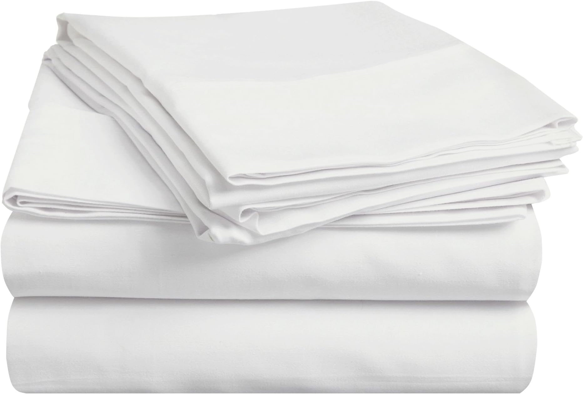Blue Nile Mills Split King Sheet Set, Combed Cotton, 400 Thread Count, 5-Piece, White