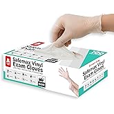 London Labs Medical Clear Vinyl Gloves Powder Free & Latex Free, Disposable, Food Safe