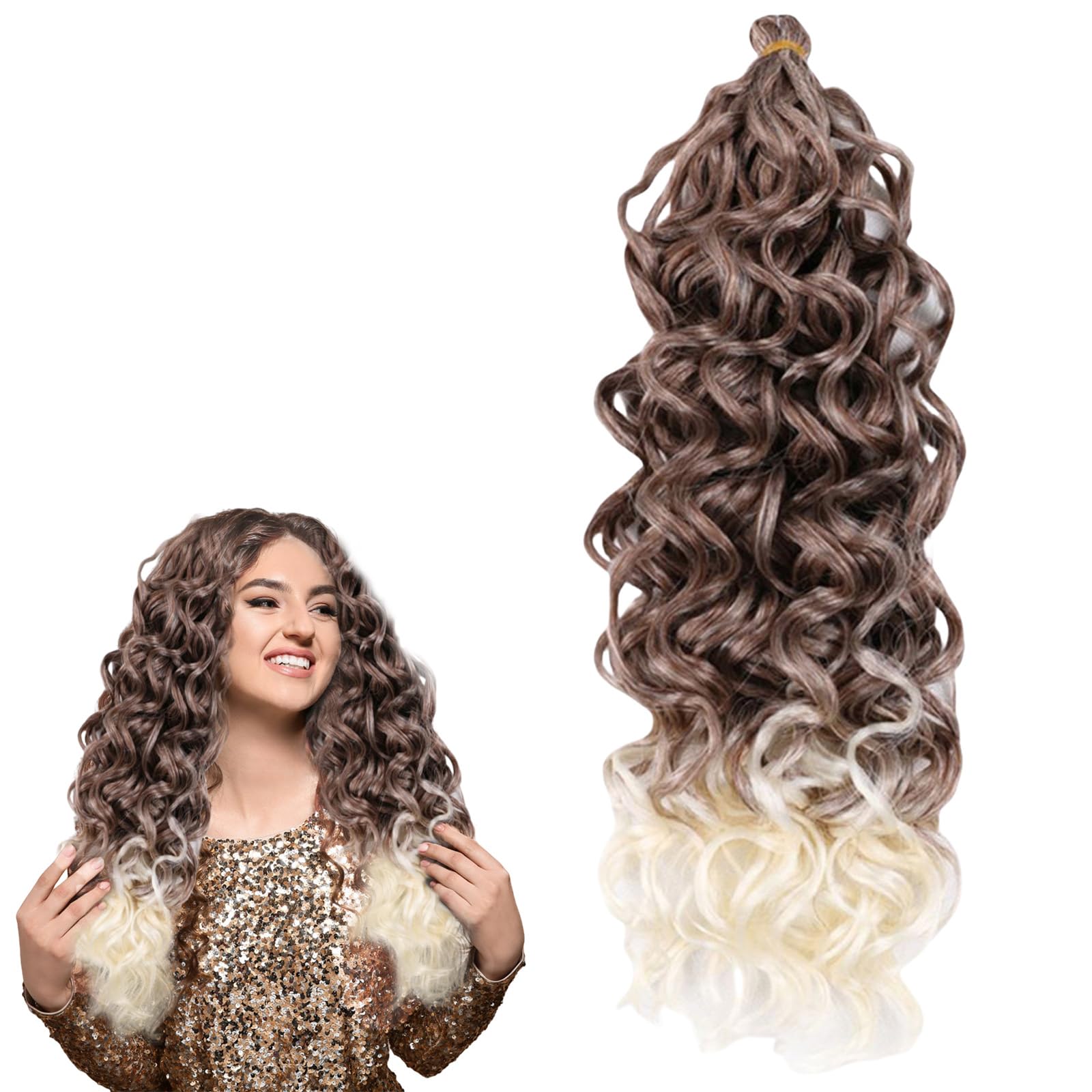 Curly Hair Extension Synthetic Hair Extensions Natural Look Wave Crochet Braiding High Temperature Fiber Hairpieces for Black Women 1129