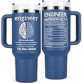 Lifecapido Engineer Gifts, Engineer Nutrition Facts 40oz Insulated Tumbler, Mechanical Engineering Gifts for Men, Birthday Christmas Gift for Engineers, Blue