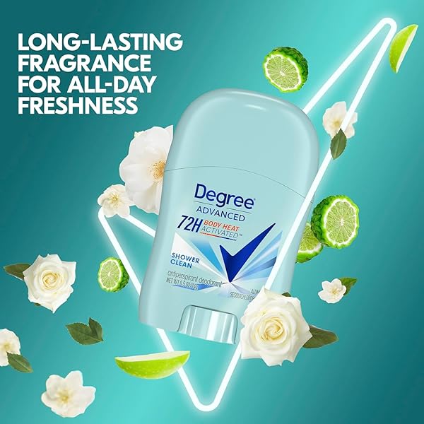 DEGREE ADVANCED ANTIPERSPIRANT DEODORANT, SHOWER CLEAN – TRAVEL DEODORANT FOR WOMEN, 72H PROTECTION, 0.5 OZ EA