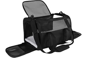Yipincover Carriers Soft-Sided Pet Carrier for Cats Dogs Under 25 lbs,TSA Airline Approved with 4 Ventilated Windows(Medium,Black)