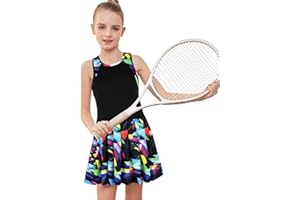 MODAFANS Girls Tennis Golf Pickleball Dress Sleeveless Athletic Pleated Outfits Sets with Shorts