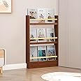 Tazyee Book Shelf, Behind The Door Bookshelf, Wooden Kids Book Shelf 3/4/5/6 Tier, for Toys and Books, Space-Saving Wall Mount Narrow