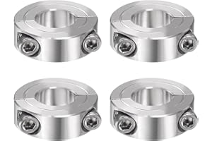 HARFINGTON 4pcs Shaft Collar for 5/8" Rod 1-5/16" OD 7/16" Width 304 Stainless Steel Double Split Axle Clamp-On Collar with Set Screw