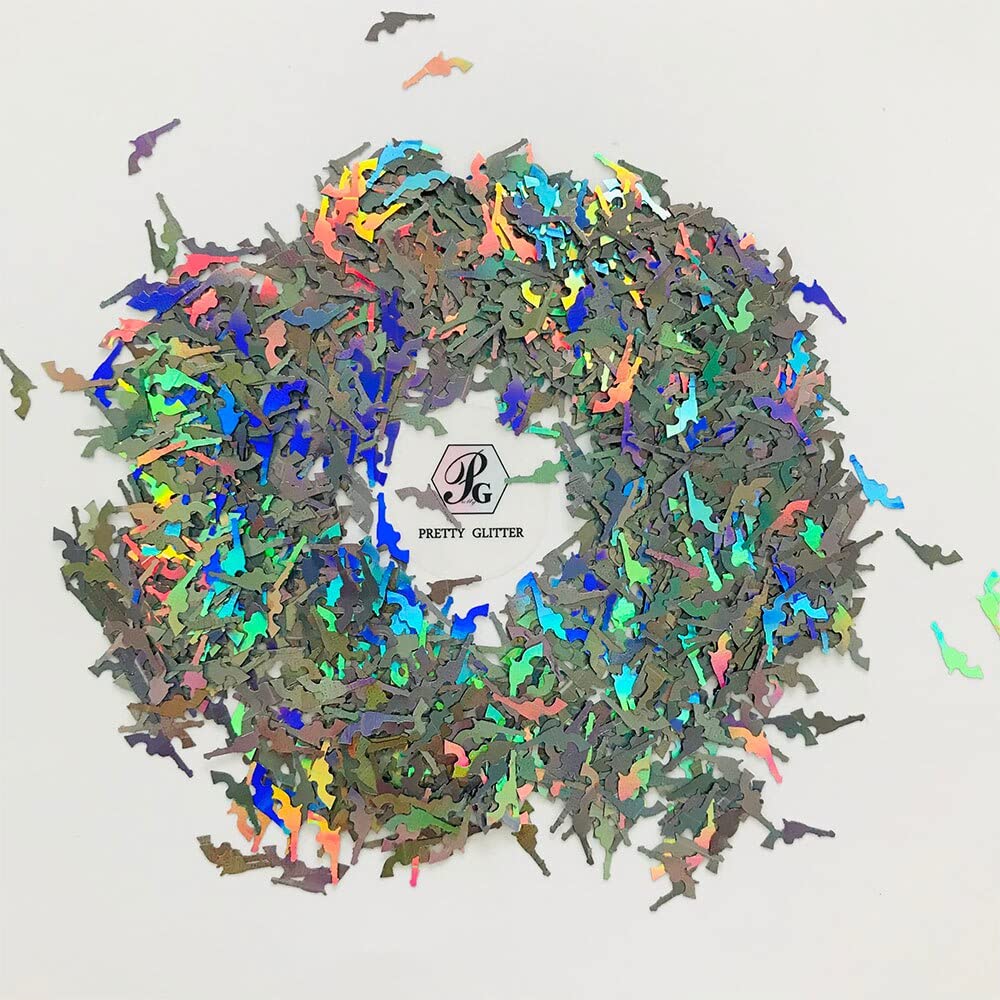 10 Grams/Pack - Special Gun Shape Holographic Glitter Sequins for Resin DIY Making Art Craft Nail Makeup Decoration Accessories LB1002